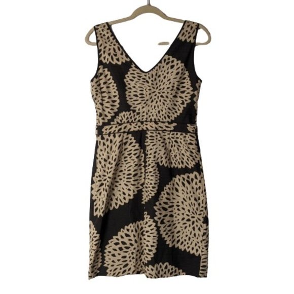 Boden Brown/Tan Floral Print Sheath Midi Dress Size 8 - Picture 3 of 10